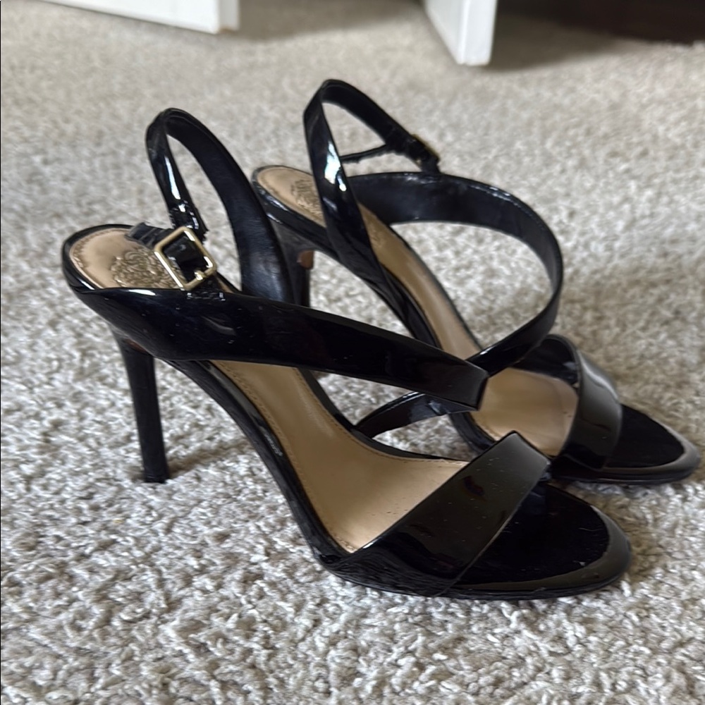 Vince Camuto Black Strappy Heeled Sandals Used